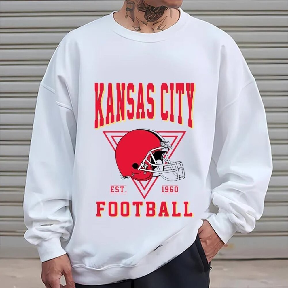 Kansas City Chiefs Football Sweatshirt Retro NFL Crewneck Fan Apparel 05